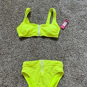 Neon high waisted swimsuit NWT